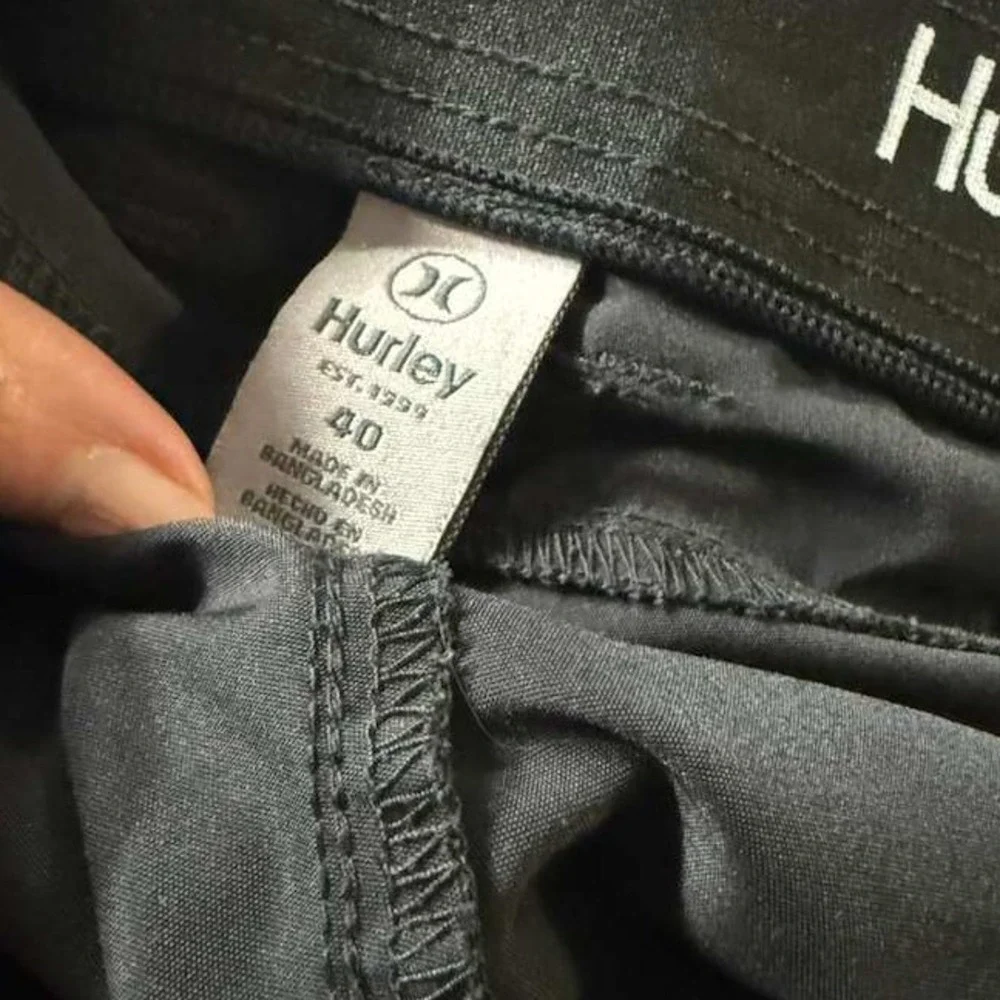Hurley Jet Set Tech Pant Mens Black Straight Leg Casual Travel Size 40x30